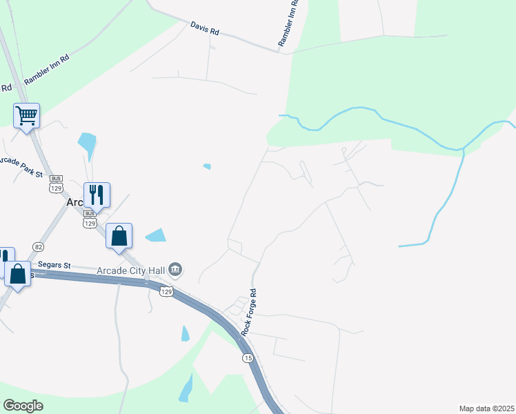 map of restaurants, bars, coffee shops, grocery stores, and more near 407 Rock Forge Road in Jefferson