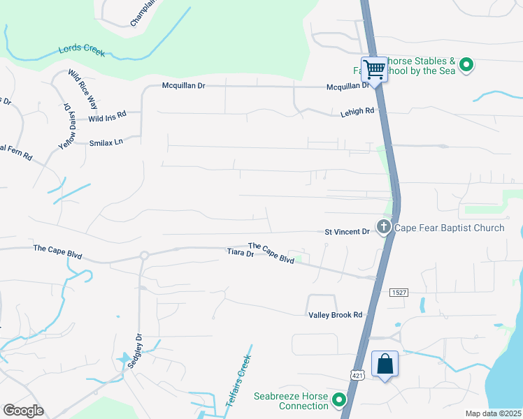map of restaurants, bars, coffee shops, grocery stores, and more near 8106 Bahia Honda Drive in Wilmington