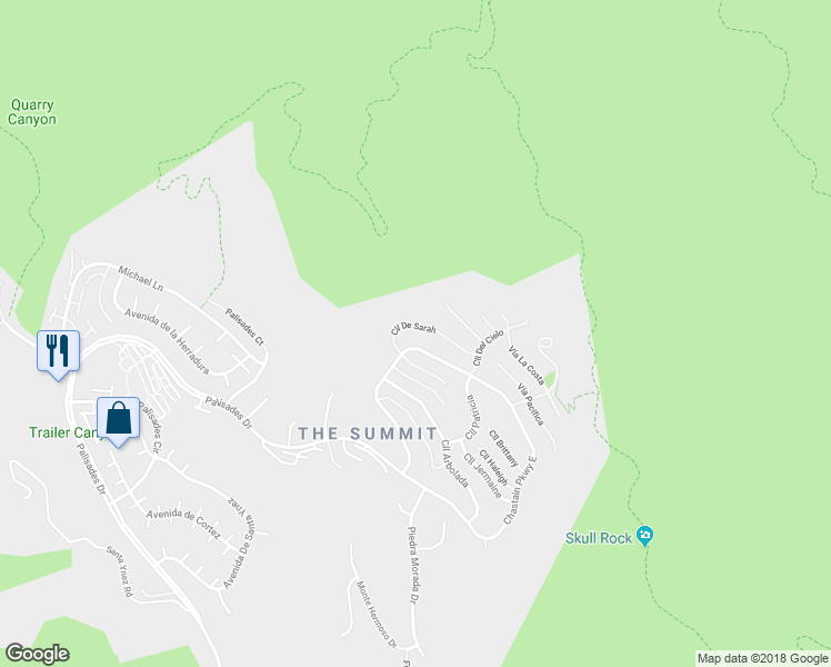 map of restaurants, bars, coffee shops, grocery stores, and more near 16868 Calle De Sarah in Los Angeles