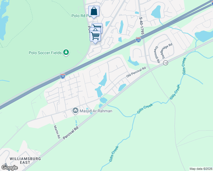 map of restaurants, bars, coffee shops, grocery stores, and more near 372 Peppercorn Lane in Columbia