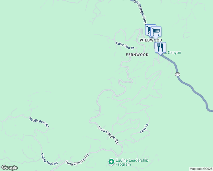 map of restaurants, bars, coffee shops, grocery stores, and more near 1555 Fernwood Pacific Drive in Topanga