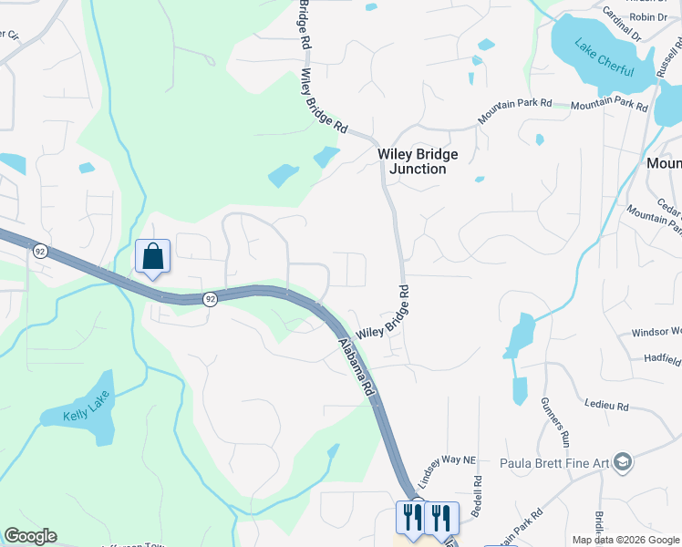 map of restaurants, bars, coffee shops, grocery stores, and more near 319 Stream Side Pass in Woodstock