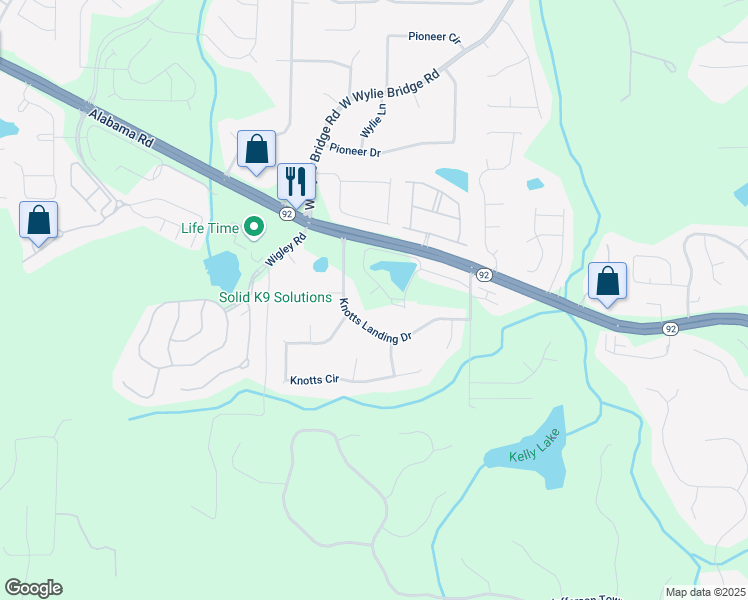 map of restaurants, bars, coffee shops, grocery stores, and more near 809 Kirby Drive in Woodstock