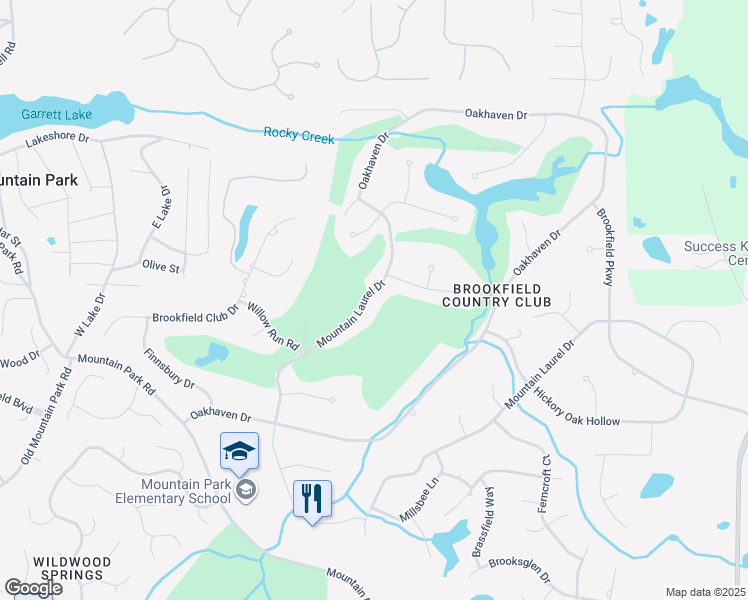 map of restaurants, bars, coffee shops, grocery stores, and more near 12153 Mountain Laurel Drive in Roswell
