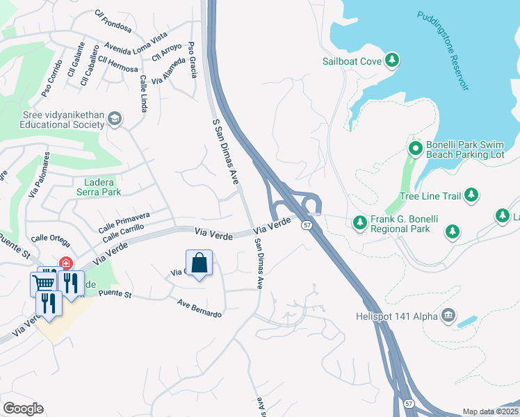 map of restaurants, bars, coffee shops, grocery stores, and more near 1740 San Dimas Avenue in San Dimas