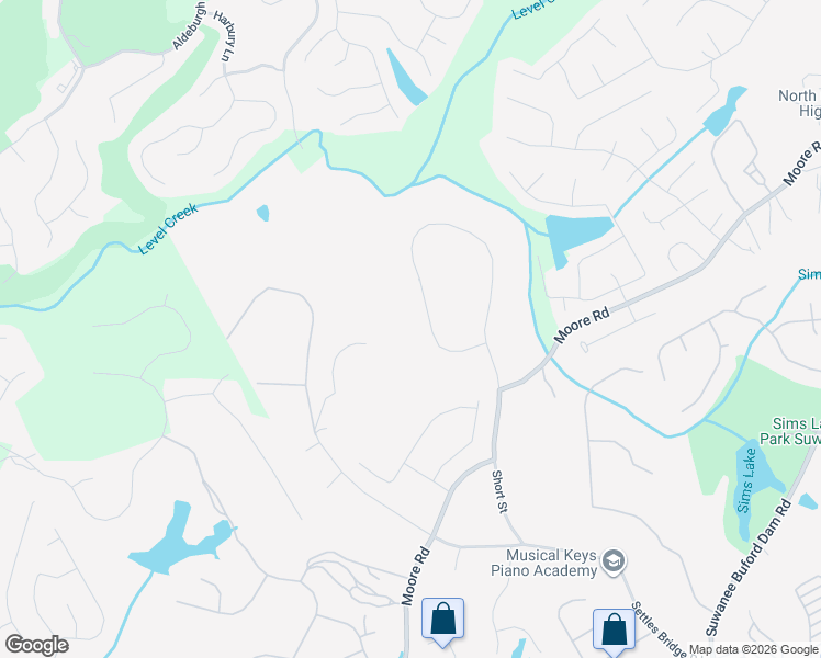 map of restaurants, bars, coffee shops, grocery stores, and more near 5095 Meadowbrook Circle in Suwanee