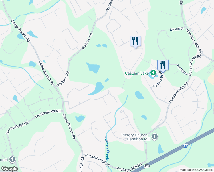 map of restaurants, bars, coffee shops, grocery stores, and more near 2675 Drayton Hall Drive Northeast in Buford