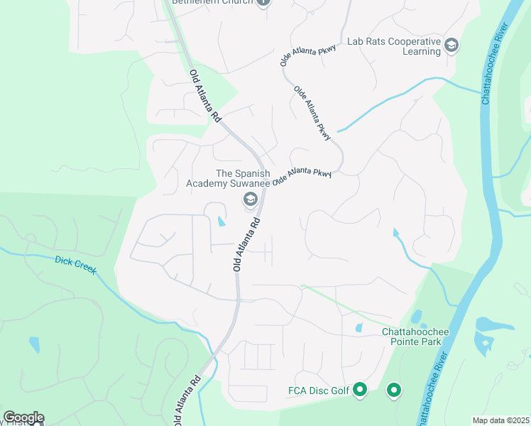 map of restaurants, bars, coffee shops, grocery stores, and more near 5511 Old Atlanta Road in Suwanee