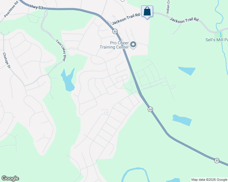 map of restaurants, bars, coffee shops, grocery stores, and more near in Hoschton