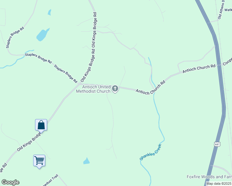 map of restaurants, bars, coffee shops, grocery stores, and more near 885 Antioch Church Road in Nicholson