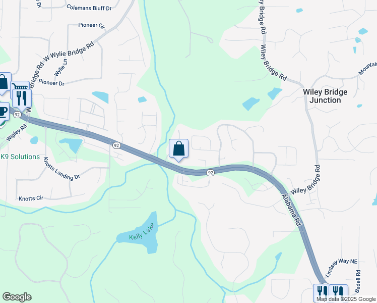 map of restaurants, bars, coffee shops, grocery stores, and more near 2027 Crestview Way in Woodstock