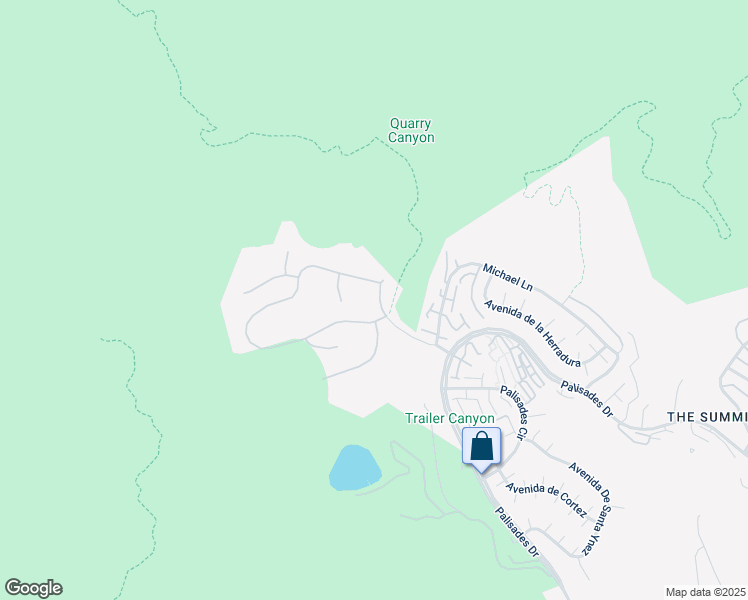 map of restaurants, bars, coffee shops, grocery stores, and more near 17420 Vereda De La Montura in Los Angeles