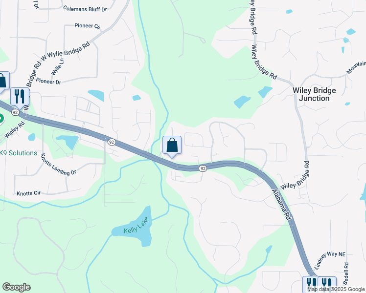 map of restaurants, bars, coffee shops, grocery stores, and more near 2027 Crestview Way in Woodstock