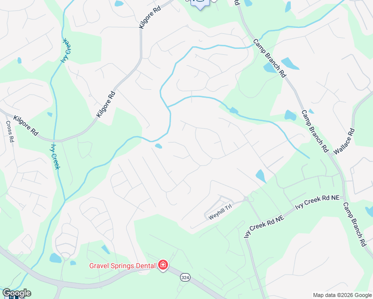 map of restaurants, bars, coffee shops, grocery stores, and more near 3095 Rock Manor Way in Buford