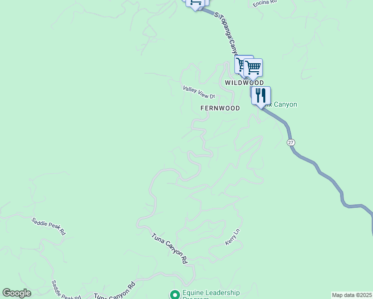 map of restaurants, bars, coffee shops, grocery stores, and more near 1273 Fernwood Pacific Drive in Topanga