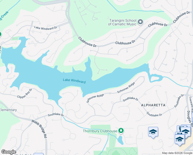 map of restaurants, bars, coffee shops, grocery stores, and more near 1220 Troon Court in Alpharetta