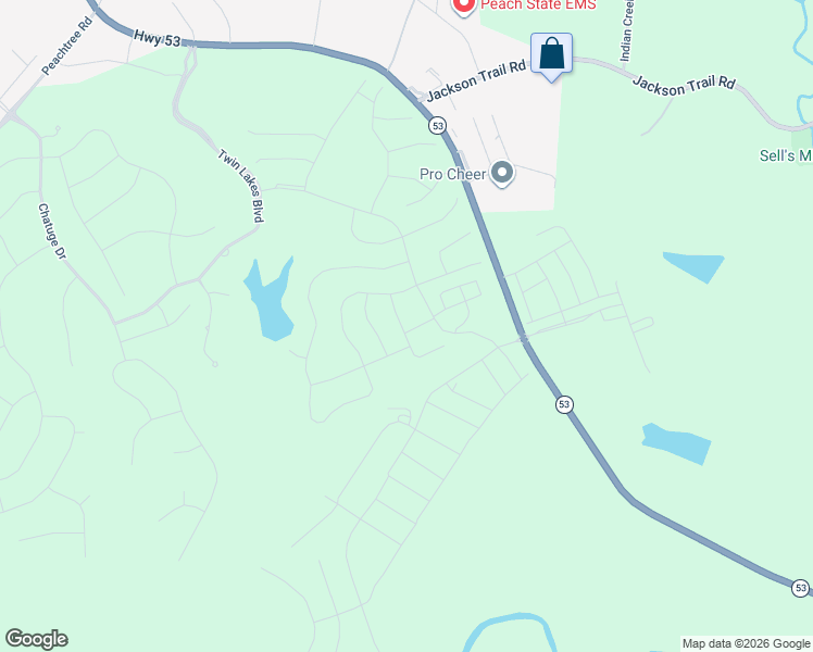 map of restaurants, bars, coffee shops, grocery stores, and more near 790 Michigan Circle in Hoschton