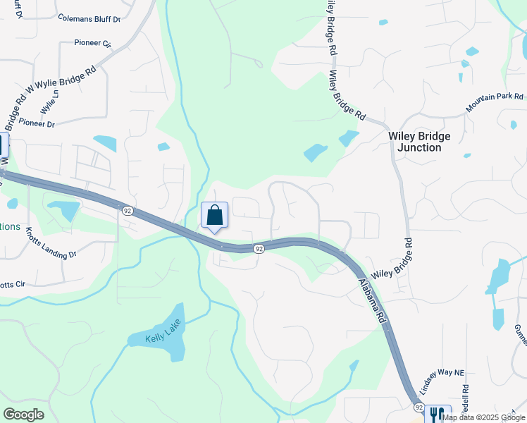 map of restaurants, bars, coffee shops, grocery stores, and more near 2073 Crestview Way in Woodstock