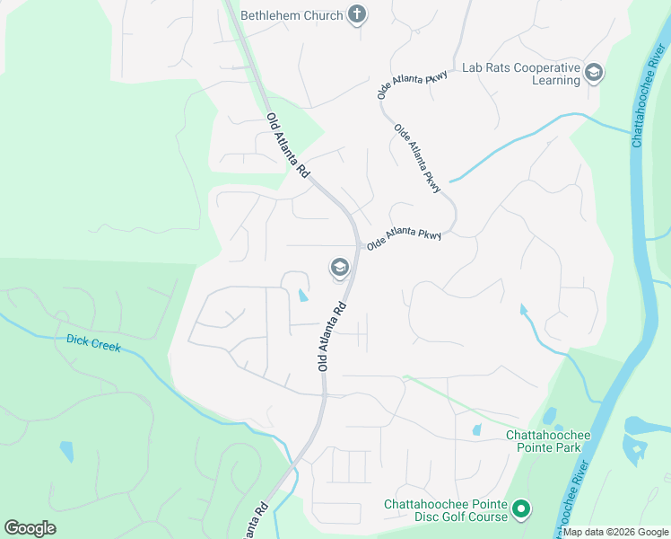 map of restaurants, bars, coffee shops, grocery stores, and more near 5510 Old Atlanta Road in Suwanee