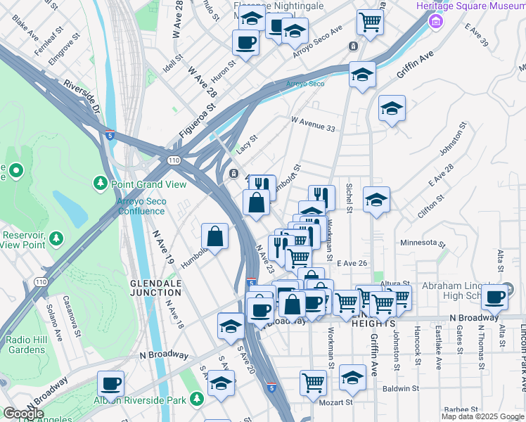 map of restaurants, bars, coffee shops, grocery stores, and more near 230 West Avenue 26 in Los Angeles