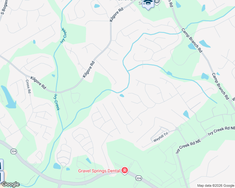 map of restaurants, bars, coffee shops, grocery stores, and more near 3213 Walkers Falls Way in Buford