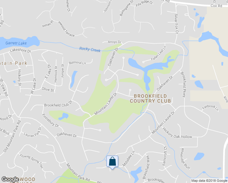 map of restaurants, bars, coffee shops, grocery stores, and more near 12162 Mountain Laurel Drive in Roswell