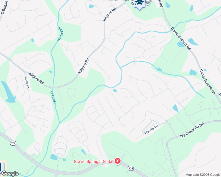 map of restaurants, bars, coffee shops, grocery stores, and more near 3213 Walkers Falls Way in Buford