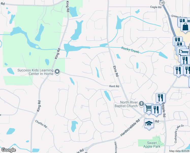 map of restaurants, bars, coffee shops, grocery stores, and more near 460 Hamilton Park Drive in Roswell