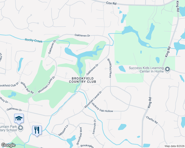 map of restaurants, bars, coffee shops, grocery stores, and more near 1040 Oakhaven Drive in Roswell