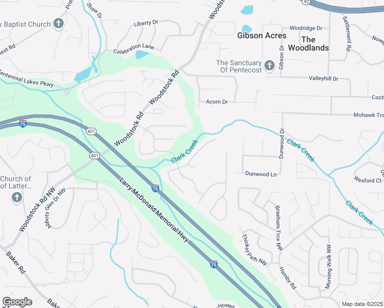 map of restaurants, bars, coffee shops, grocery stores, and more near 5163 Centennial Creek View Northwest in Acworth