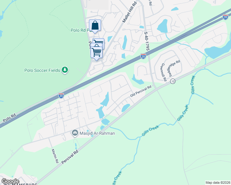 map of restaurants, bars, coffee shops, grocery stores, and more near 441 Calabash Lane in Columbia