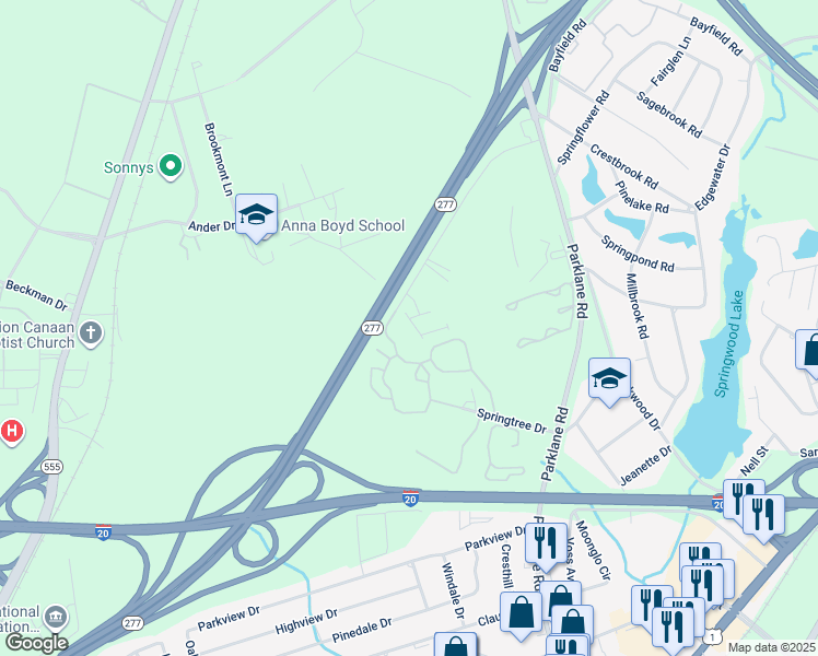 map of restaurants, bars, coffee shops, grocery stores, and more near in Dentsville