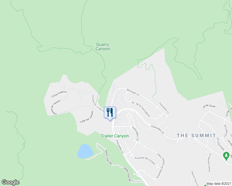 map of restaurants, bars, coffee shops, grocery stores, and more near 1624 Michael Lane in Los Angeles