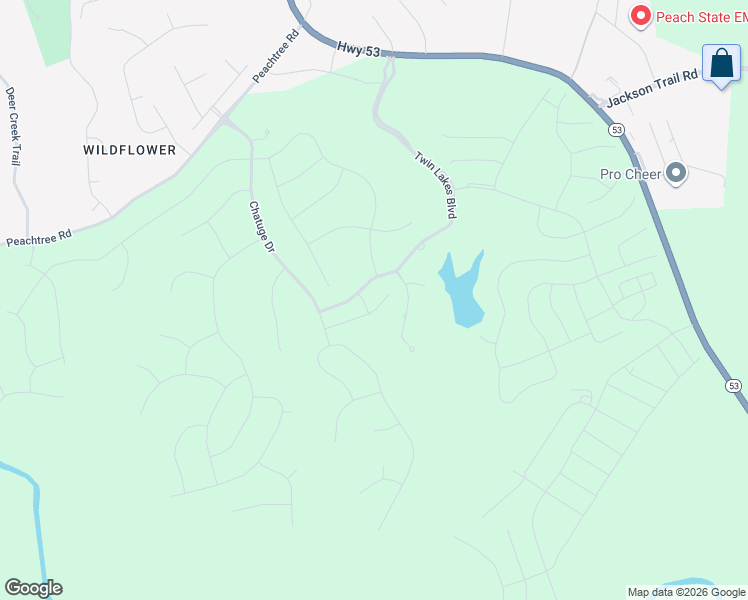 map of restaurants, bars, coffee shops, grocery stores, and more near 147 Hartwell Court in Hoschton