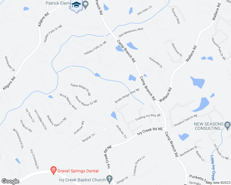 map of restaurants, bars, coffee shops, grocery stores, and more near 2687 Black Fox Court in Buford