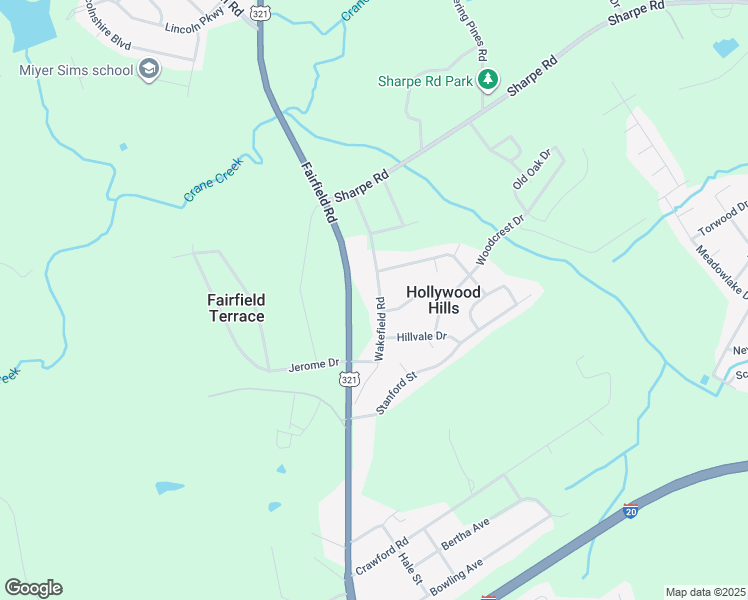 map of restaurants, bars, coffee shops, grocery stores, and more near 108 Beaverbrook Drive in Columbia