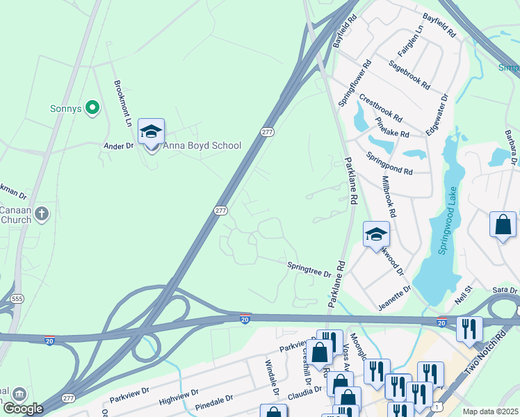 map of restaurants, bars, coffee shops, grocery stores, and more near 100 Brighton Hill Road in Columbia