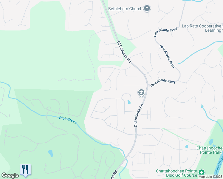 map of restaurants, bars, coffee shops, grocery stores, and more near 5865 Trailwood Court in Suwanee