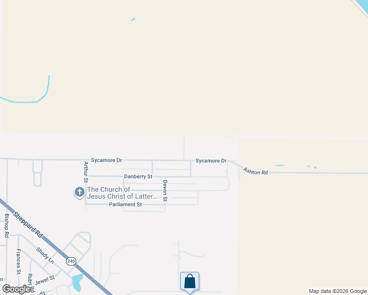 map of restaurants, bars, coffee shops, grocery stores, and more near 1321 Sycamore Drive in Burkburnett