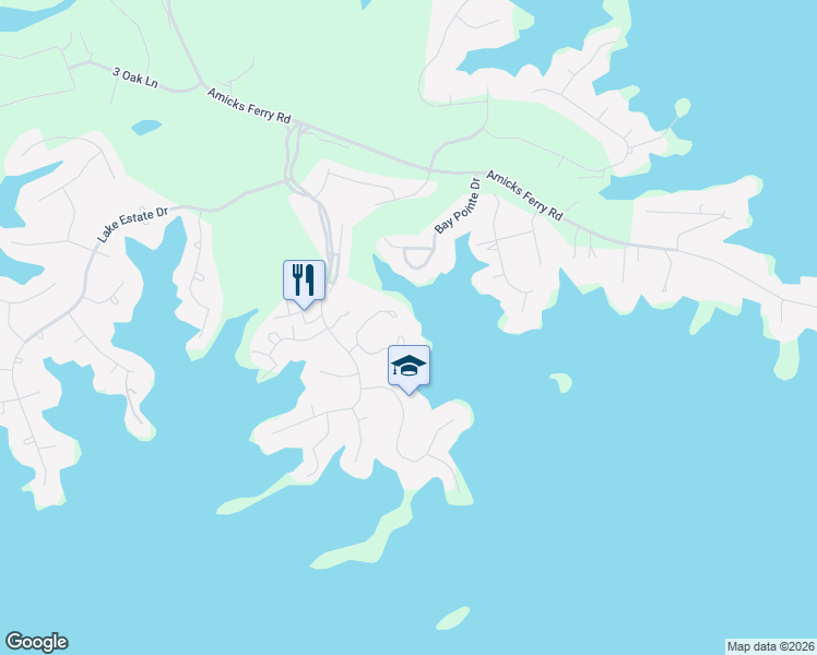 map of restaurants, bars, coffee shops, grocery stores, and more near 148 Pointe Overlook Drive in Chapin