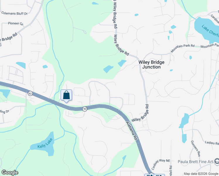 map of restaurants, bars, coffee shops, grocery stores, and more near 207 Colony Center Drive in Woodstock
