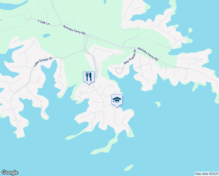 map of restaurants, bars, coffee shops, grocery stores, and more near 224 Pointe Overlook Dr in Chapin