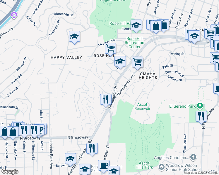 map of restaurants, bars, coffee shops, grocery stores, and more near 4418 Tourmaline Street in Los Angeles