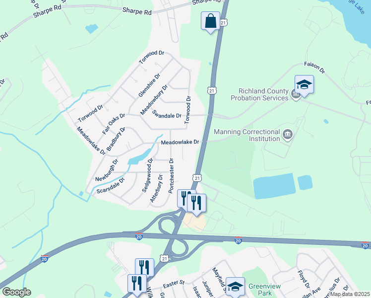 map of restaurants, bars, coffee shops, grocery stores, and more near 404 Eldorado Court in Columbia