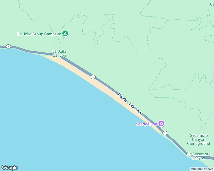 map of restaurants, bars, coffee shops, grocery stores, and more near 0 Pacific Coast Highway in Malibu