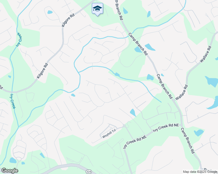 map of restaurants, bars, coffee shops, grocery stores, and more near 3205 Sable Ridge Drive Northeast in Buford