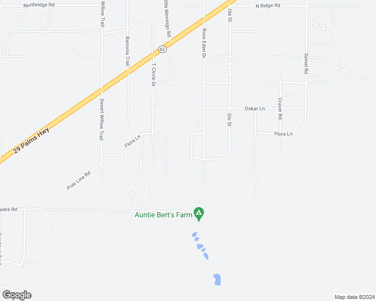 map of restaurants, bars, coffee shops, grocery stores, and more near 9888 Terrace Drive in Morongo Valley