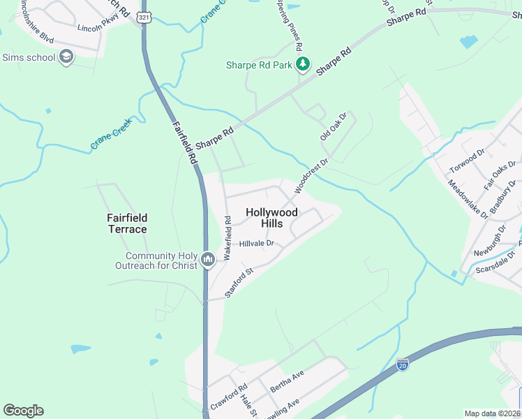 map of restaurants, bars, coffee shops, grocery stores, and more near 133 Larchwood Drive in Columbia