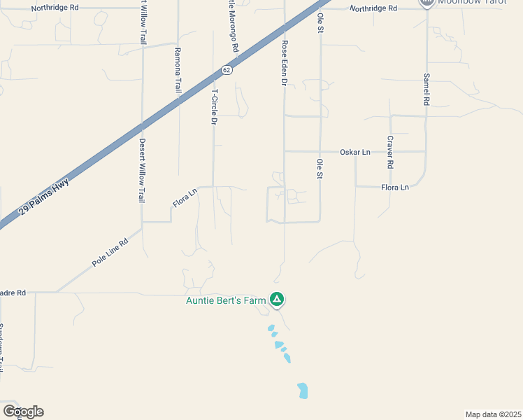 map of restaurants, bars, coffee shops, grocery stores, and more near 9888 Terrace Drive in Morongo Valley