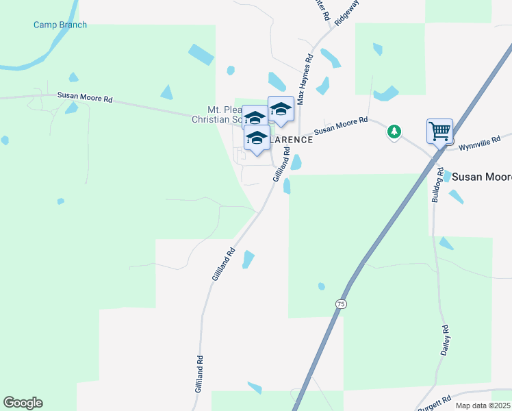 map of restaurants, bars, coffee shops, grocery stores, and more near 2330 Gilliland Road in Blountsville